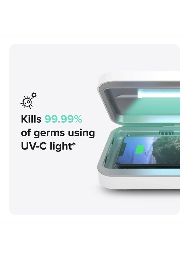 PhoneSoap - 3 UV Cell Phone Sanitizer & Dual Universal Cell Phone Charger Box | Patented & Clinically Proven 360-Degree UV-C Light Sanitizer | Disinfects and Charges All Phones (Black) - Image 1