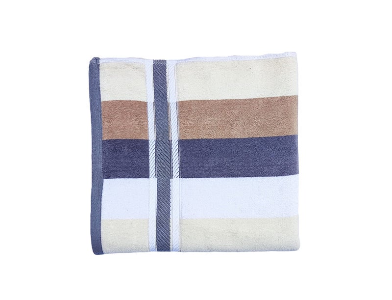 Space Fly Cotton Bath Towel Cabana Multi-Stripe Set of Bath Towel and Hand Towel Size 28x58 Inch (Plum Multi-Stripe) Set of 1. - Image 3