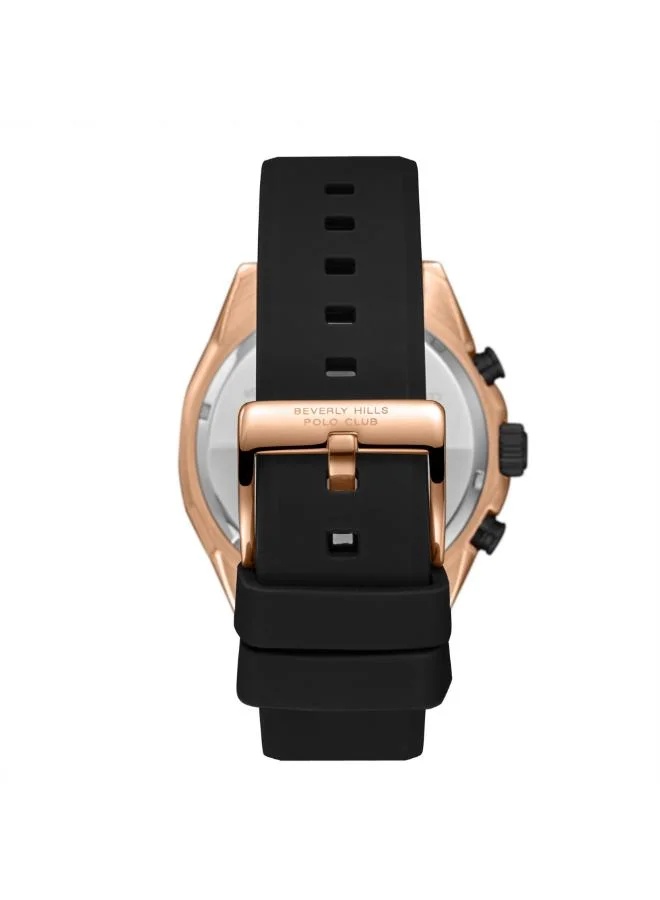 بيفرلي هيلز بولو كلوب BEVERLY HILLS POLO CLUB BP3730X.461 Men's Multi Function Display Watch & Silicone Strap BLACK