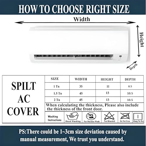 Da Anushi Split Ac Cover Indoor Unit For 2 Ton Capacity Ac, All Weather Polyester Cover / Attractive Digital Prints / Dustproof / Water Resistant Ac Cover (Maroon Flower) - Image 4