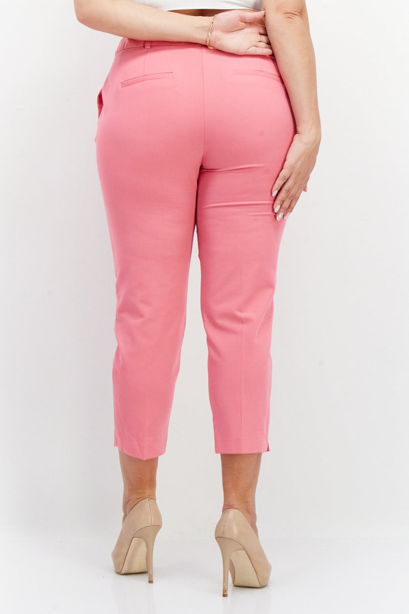 DOROTHY PERKINS Women Petite Plain Dress Pant, Pink - Image 3