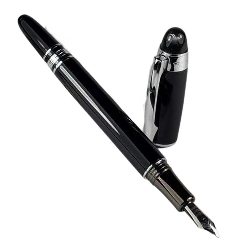 Goldleaf Baoer 79 Starwalker Black Fountain Pen with Silver Trim Checked (Black) - Image 1