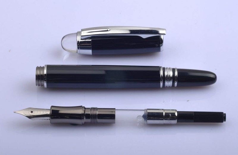 Goldleaf Baoer 79 Starwalker Black Fountain Pen with Silver Trim Checked (Black) - Image 3