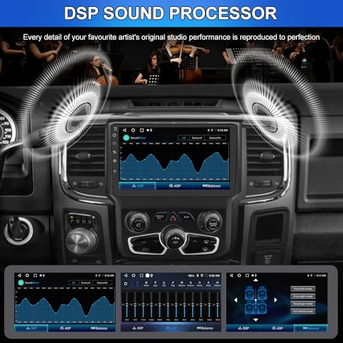 j Junsun Car Radio Stereo for Dodge Ram 2013-2019 1500 2500 3500 Built in Carplay/Android Auto 9 inch Head Unit 2G RAM 32G ROM with DSP BT GPS FM WiFi Automatic AC - Image 5