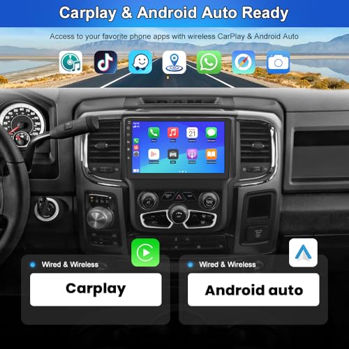 j Junsun Car Radio Stereo for Dodge Ram 2013-2019 1500 2500 3500 Built in Carplay/Android Auto 9 inch Head Unit 2G RAM 32G ROM with DSP BT GPS FM WiFi Automatic AC - Image 4