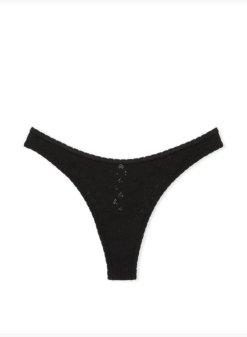 PINK Cotton High-Leg Thong Panty