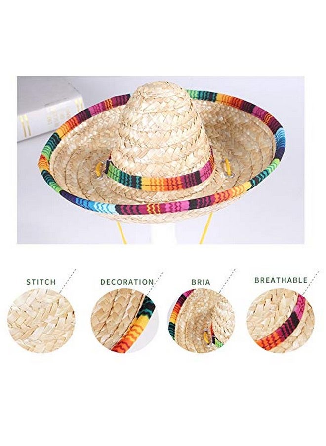 CheeseandU - CheeseandU 2Pack Handcrafted Pet Straw Hat with Adjustable Chin Strap, Lovely Sun Hat Funny Mexican Party Costume Party Photo Prop Dog Sombrero Hat for Dog/Puppy/Cat/Kitty - Image 1