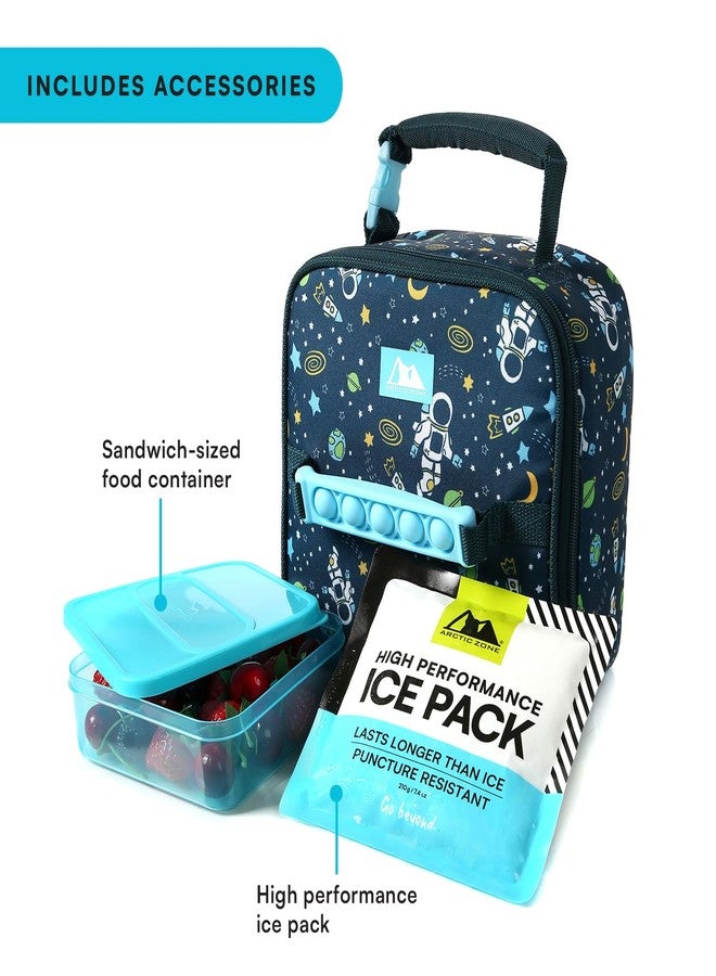 Arctic Zone Pop-it Kids Lunch Box Combo with Sensory Pop Handle, 210g Ice Pack, and Sandwich Container, Space Odyssey - Image 3