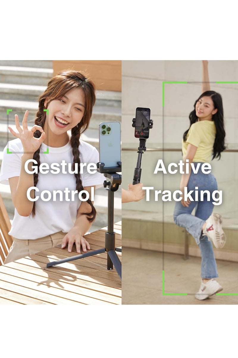 Aochuan M2 Pro Smartphone Gimbal, Video Stabilizer, Selfie Stick  Tripod, AI Body Tracking, Magnetic Light, Portable  Foldable iPhone Android Gimbal for Vlogging, YouTube, Tiktok  Instagram Videos B - Image 4