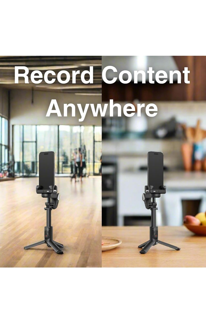 Aochuan M2 Pro Smartphone Gimbal, Video Stabilizer, Selfie Stick  Tripod, AI Body Tracking, Magnetic Light, Portable  Foldable iPhone Android Gimbal for Vlogging, YouTube, Tiktok  Instagram Videos B - Image 2