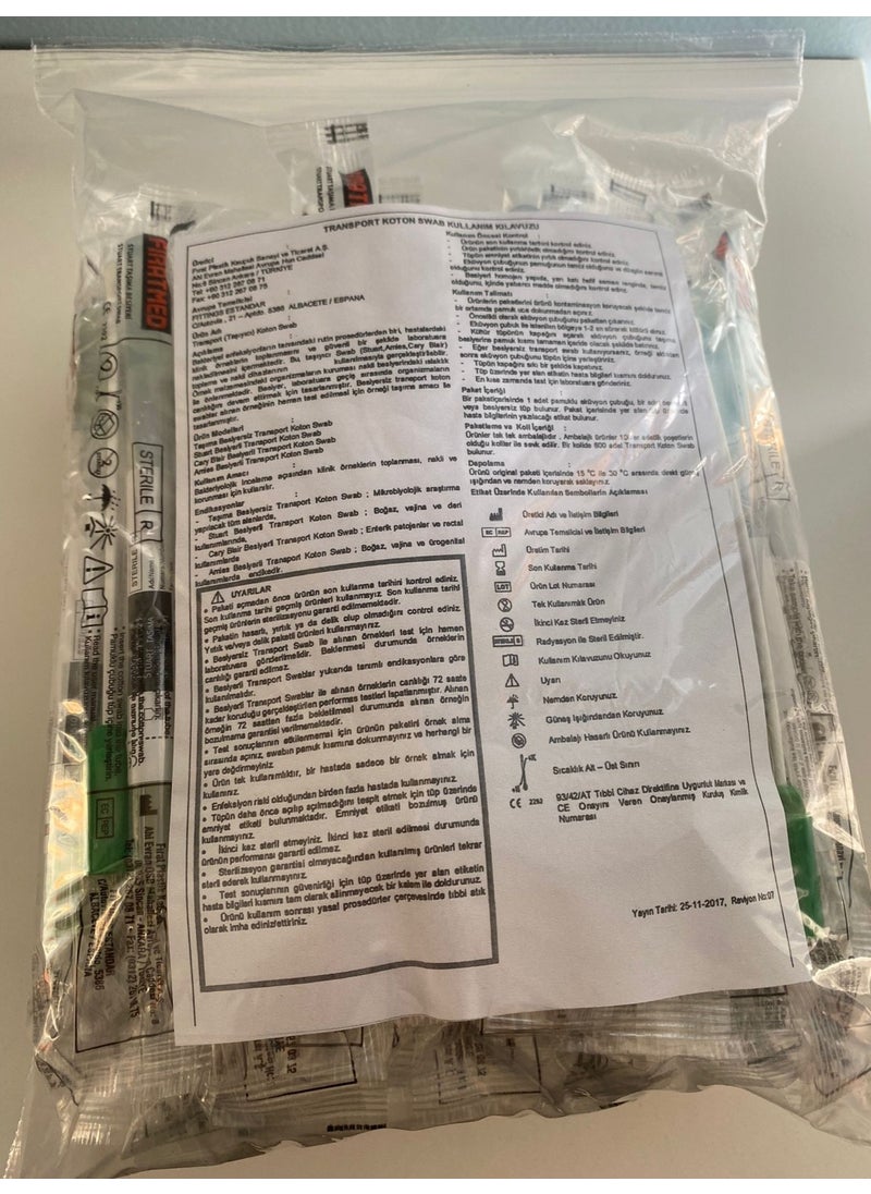 Fıratmed - Swab Swab Stuart Transport Swab with Medium Sterile Gel (Swab with Medium) - Amb: 50 Pieces - Image 1