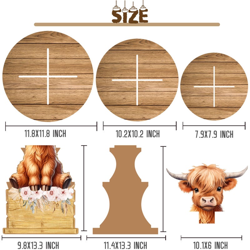 umoni Highland Cow Cupcake Stand Highland Cow Birthday Party Cardboard Cupcake Holder Decorations for Highland Cow Baby Shower Supplies, brown - Image 2