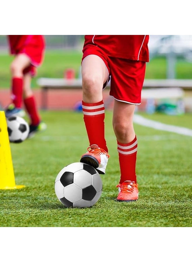 Generic 4 pairs of children's football socksChildren's football socksBreathable football socksLong football socks for childrenBoys and girlsTeens running, training, rugby, hockey (5-13 years), black, white, blue, red - Image 3