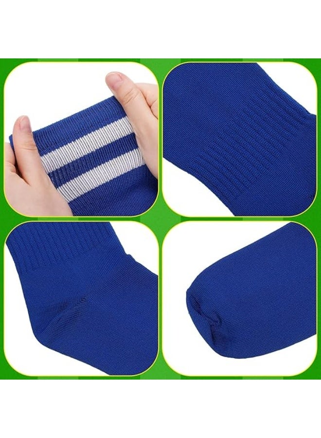 Generic 4 pairs of children's football socksChildren's football socksBreathable football socksLong football socks for childrenBoys and girlsTeens running, training, rugby, hockey (5-13 years), black, white, blue, red - Image 2