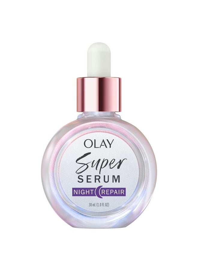 Olay - Super Serum For Night Repair 1.0 Oz 5In1 Lightweight Skin Cell Renewing Face Serum Wrinkle Correcting Treatment With Salicylic Acid & Niacinamide - Image 1