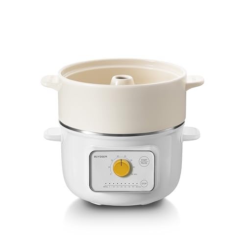 BUYDEEM A513 Ceramic Steam Extraction Pot, Healthy Steam Cooking Pot for Nutrient-Rich Broth, Impact-Resistant Ceramic, Compatible with G32 Food Steamer, 1.5L, White - Image 5