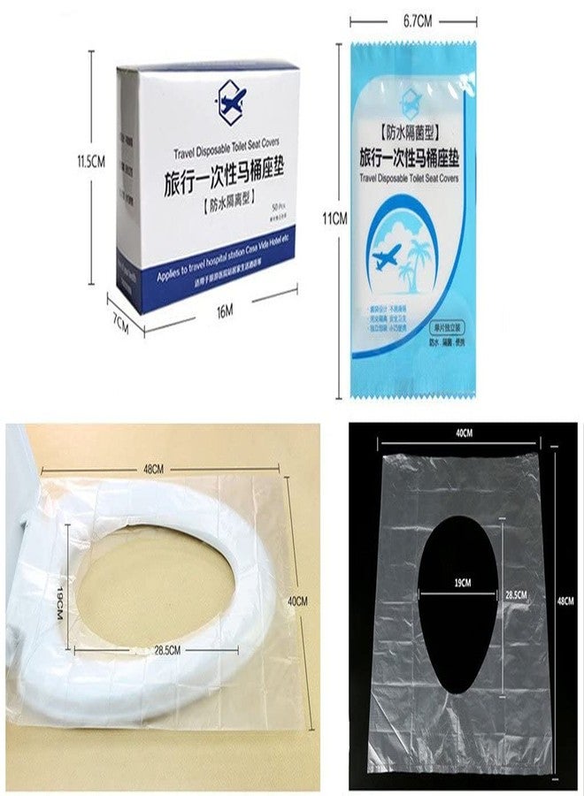 XICHEN - Pocket Size Disposable Plastic Toilet Seat Covers Travel Pack 50PCS ，40cmx48cm Individually Wrapped - Image 3
