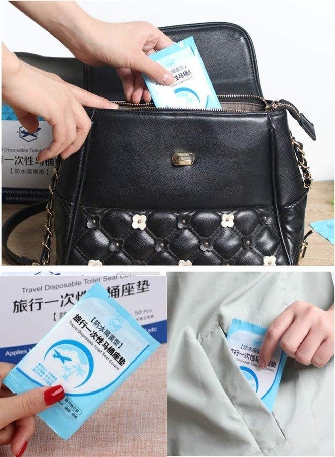 XICHEN - Pocket Size Disposable Plastic Toilet Seat Covers Travel Pack 50PCS ，40cmx48cm Individually Wrapped - Image 2