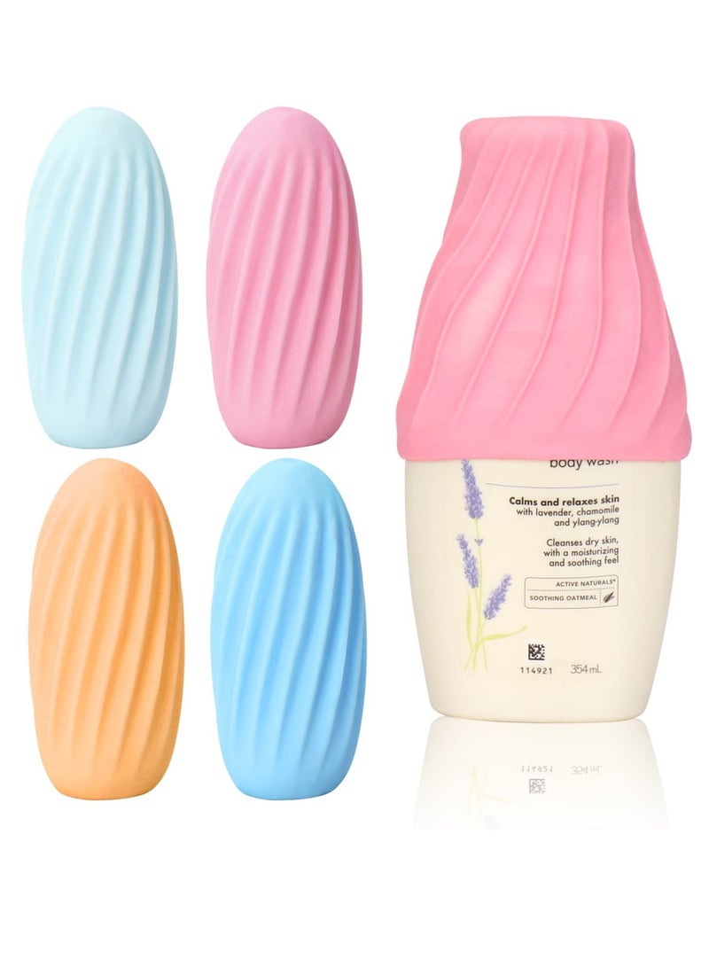 4 Pack Elastic Sleeves for Leak Proofing Travel, Leak Proof Sleeves for Travel Container in Luggage, Reusable Accessory for Travel Toiletries, Colorful - Image 1