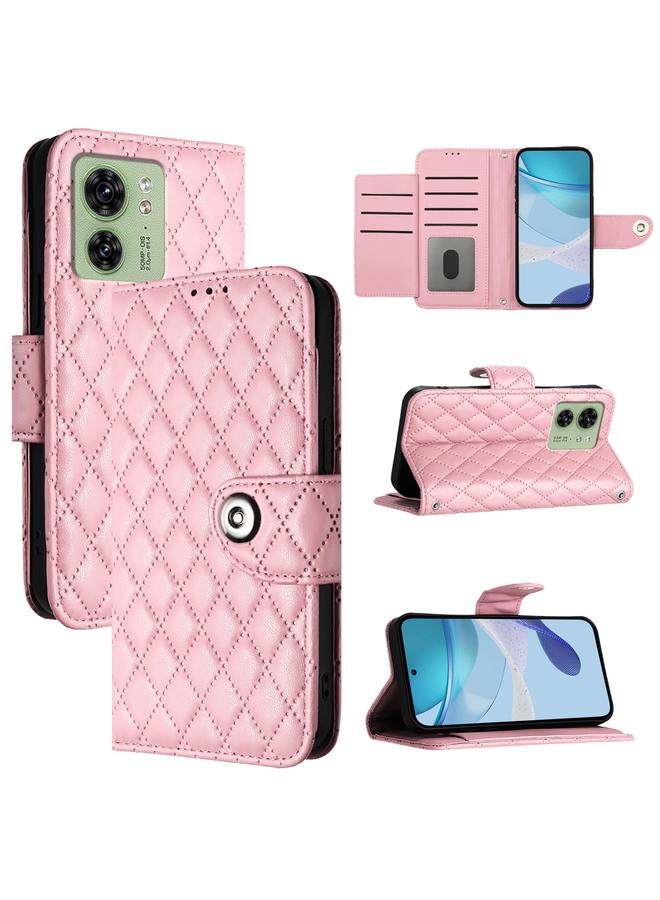 اس-توب جراب لهاتف موتورولا إيدج 2023 أمريكا الشمالية، جراب هاتف جلدي قلاب بملمس معيني مع حبل تعليق - Image 1