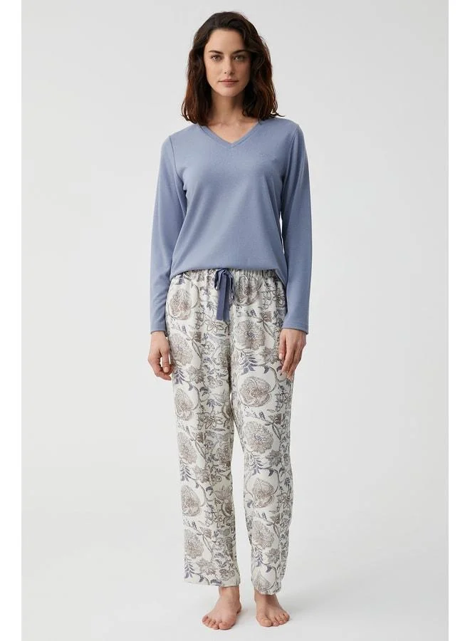 Soft-textured pajama set.