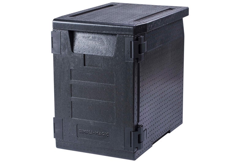 Simpli-Magic SIMPLIMAGIC Portable Food Warmer with Fastener Ideal for Catering and Restaurant Use 5 Pan Capacity Black 