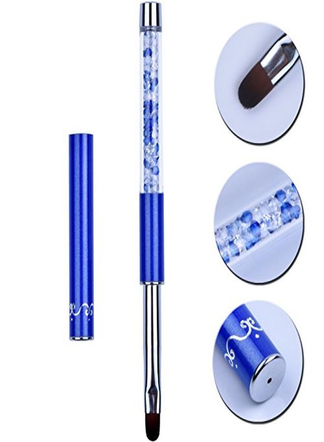 Ycyan 1Pcs Oval Uv Gel Nail Brush Rhinestone Handle Professional Nail Art Tools Size 8 - Image 4
