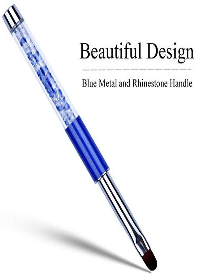 Ycyan 1Pcs Oval Uv Gel Nail Brush Rhinestone Handle Professional Nail Art Tools Size 8 - Image 2