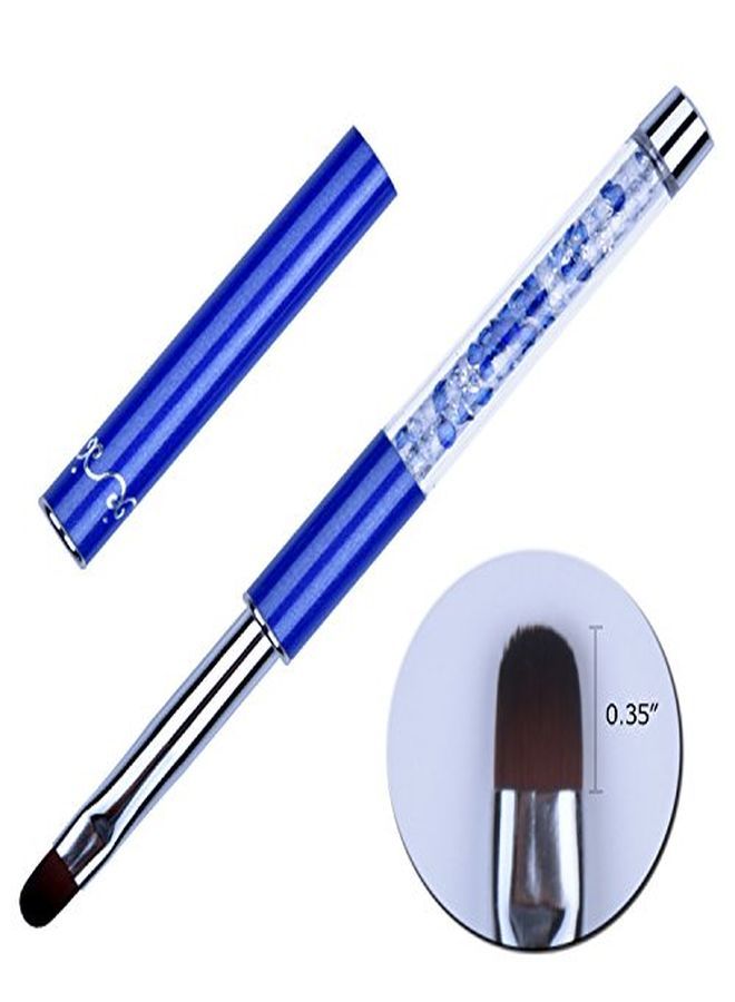 Ycyan 1Pcs Oval Uv Gel Nail Brush Rhinestone Handle Professional Nail Art Tools Size 8 - Image 5