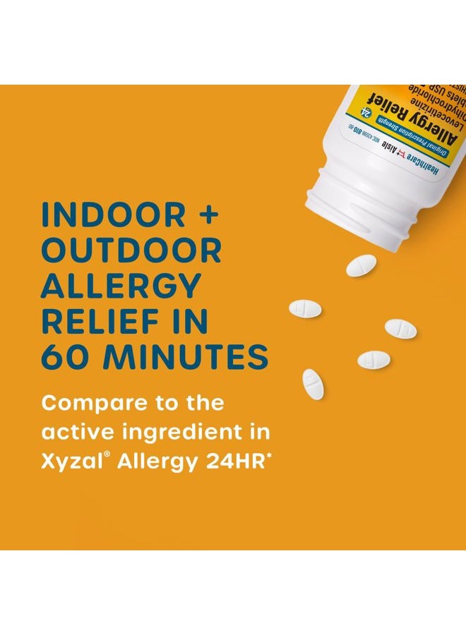 HealthCareAisle Allergy Relief - Levocetirizine Dihydrochloride Tablets USP, 5 mg - 80 Tablets - Original Prescription Strength Allergy Medication, 24-Hour Relief, 80 Count (Pack of 1) - Image 2
