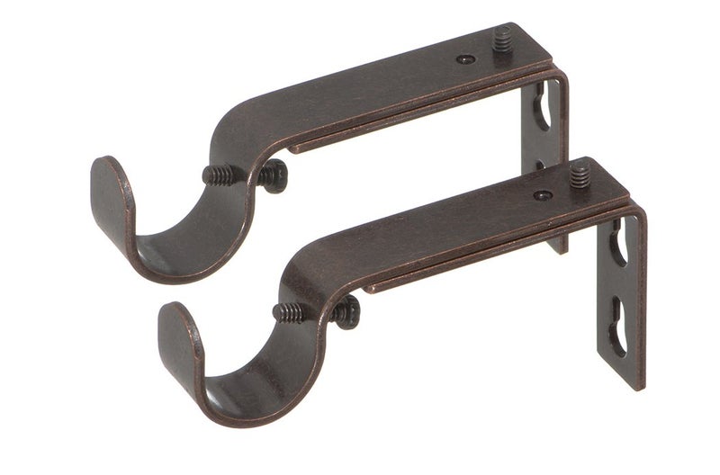 Ivilon Adjustable Brackets for Curtain Rods - for 7/8 or 1 Inch Rods. Set of 2 - Oil Rubbed Bronze - Image 1