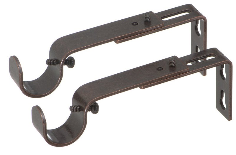 Ivilon Adjustable Brackets for Curtain Rods - for 7/8 or 1 Inch Rods. Set of 2 - Oil Rubbed Bronze - Image 2