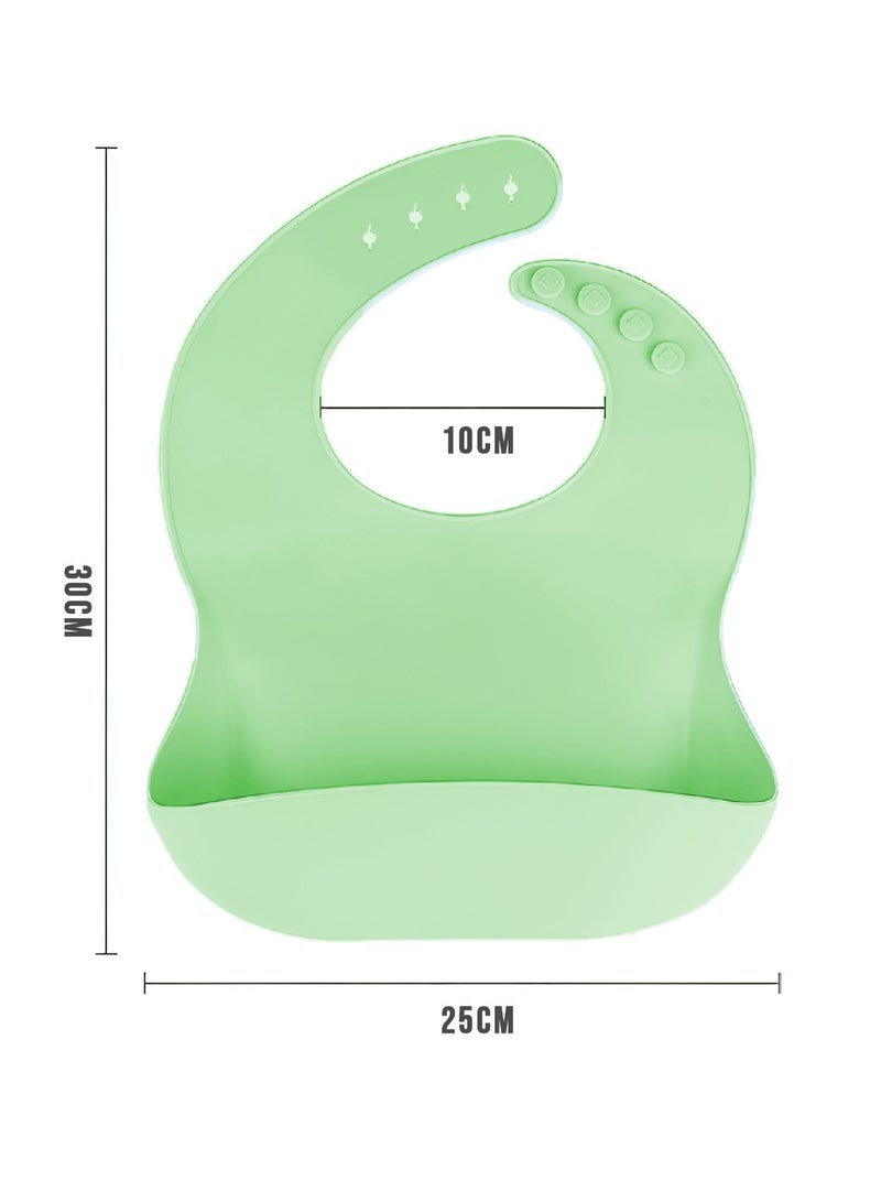 Pumpkins Silicone Bib for Babies and Kids - BPA-Free Adjustable Soft Bibs in Cute Dino Theme - Image 4