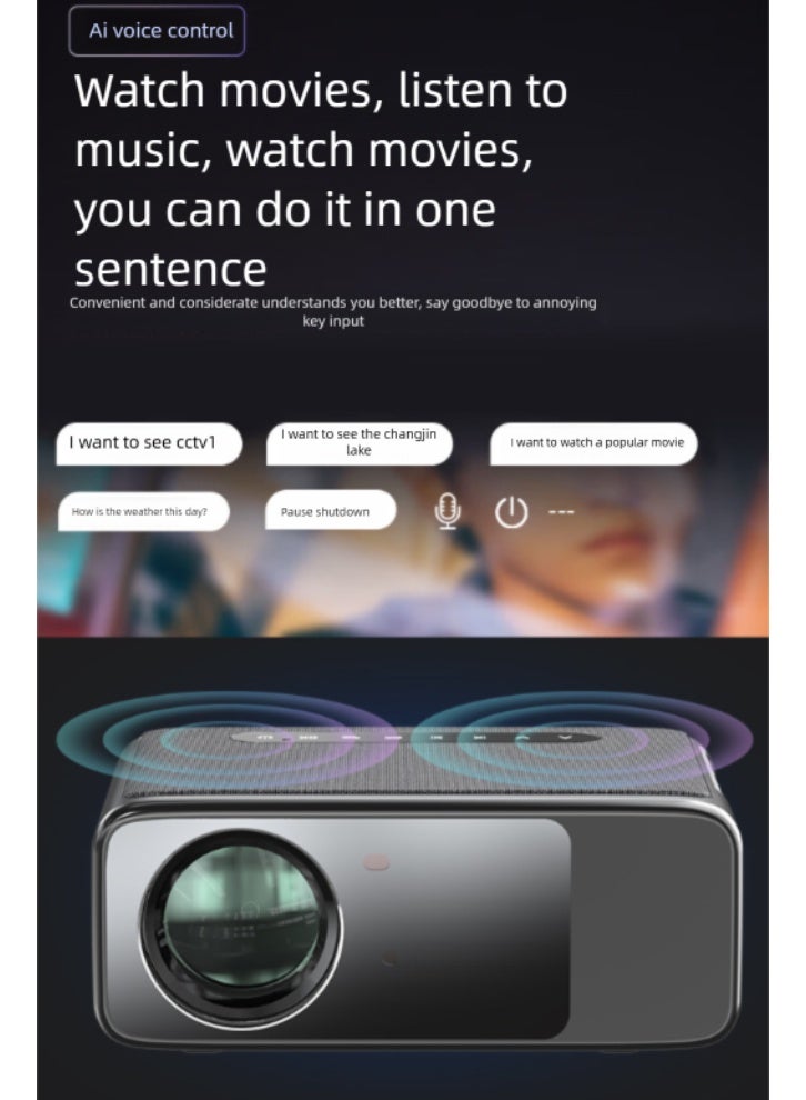 4K Ultra HD Wireless Phone Projector with Auto Focus, Office Wall Mounted Projector  - Image 1