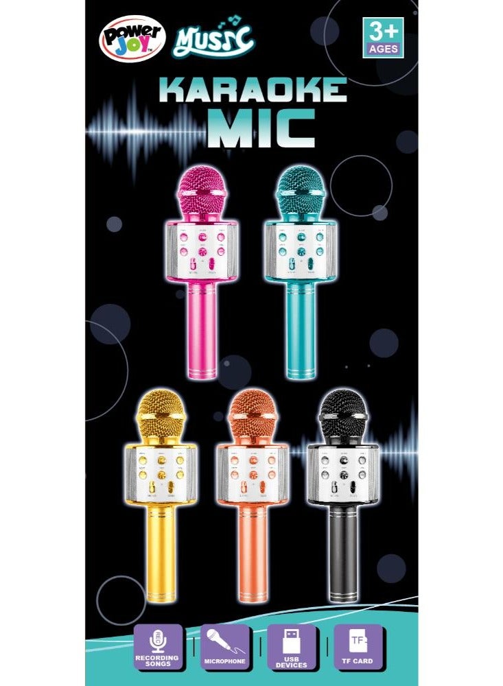 Power Joy Karaoke Microphone With Bluetooth, Recording, Battery Operated, Assorted 1 Piece (Style & Color May Vary) | Unleash your inner rockstar! | Portable Microphone | Compatible to Karaoke Machine, Smartphone, Tablet and etc! | Wireless Bluetooth Speaker | Gift for Adults and Music Lover - Image 5