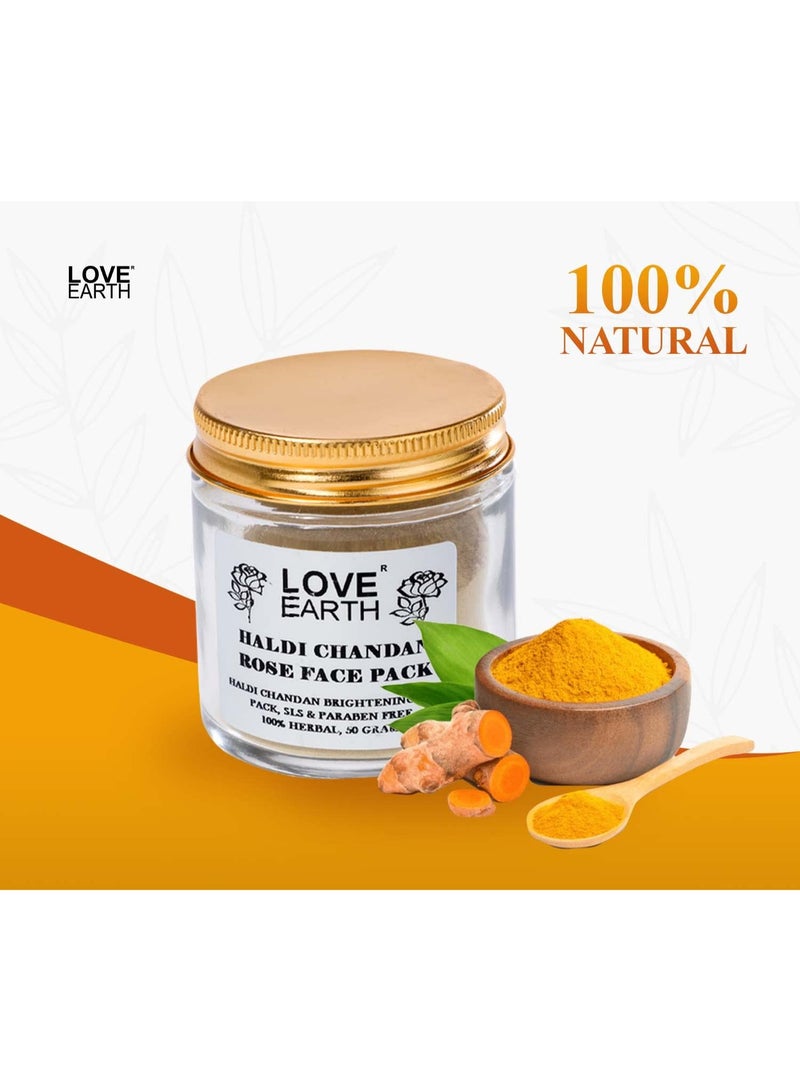 Love Earth Haldi Chandan Rose Face Pack With Amba Haldi & Chandan, For Face & Body, Paraben Free 30gm - Image 2