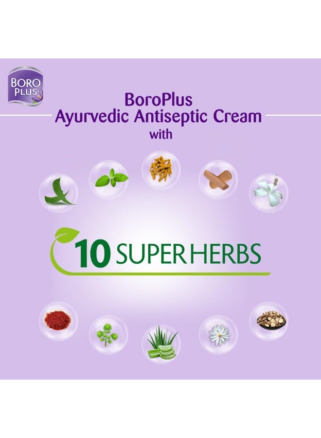 BoroPlus Ayurvedic Antiseptic Cream with 10 super herbs |24 hrs Moisturisation |Glowing Skin|For Face, Hand & Body | Heals and Protects the skin|120ml - Image 2