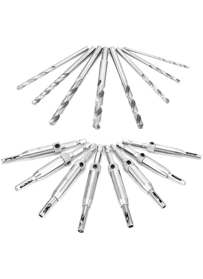 Arabest Self Centering Drill Bit Set, 17 Pcs 1/4 Hex Shank Hinge Hole Drilling Tool for Woodworking Window Door Cabinet Hinge  - Image 2