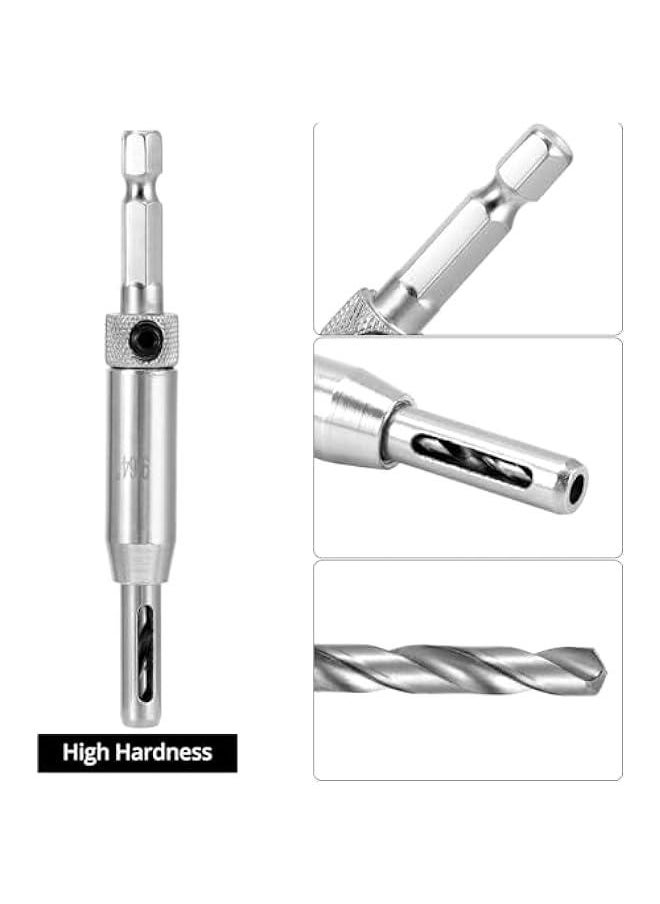 Arabest Self Centering Drill Bit Set, 17 Pcs 1/4 Hex Shank Hinge Hole Drilling Tool for Woodworking Window Door Cabinet Hinge  - Image 3