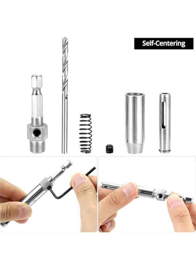 Arabest Self Centering Drill Bit Set, 17 Pcs 1/4 Hex Shank Hinge Hole Drilling Tool for Woodworking Window Door Cabinet Hinge  - Image 5