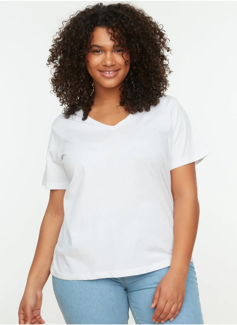 Trendyol Curve 2 Pack V-Neck T-Shirt