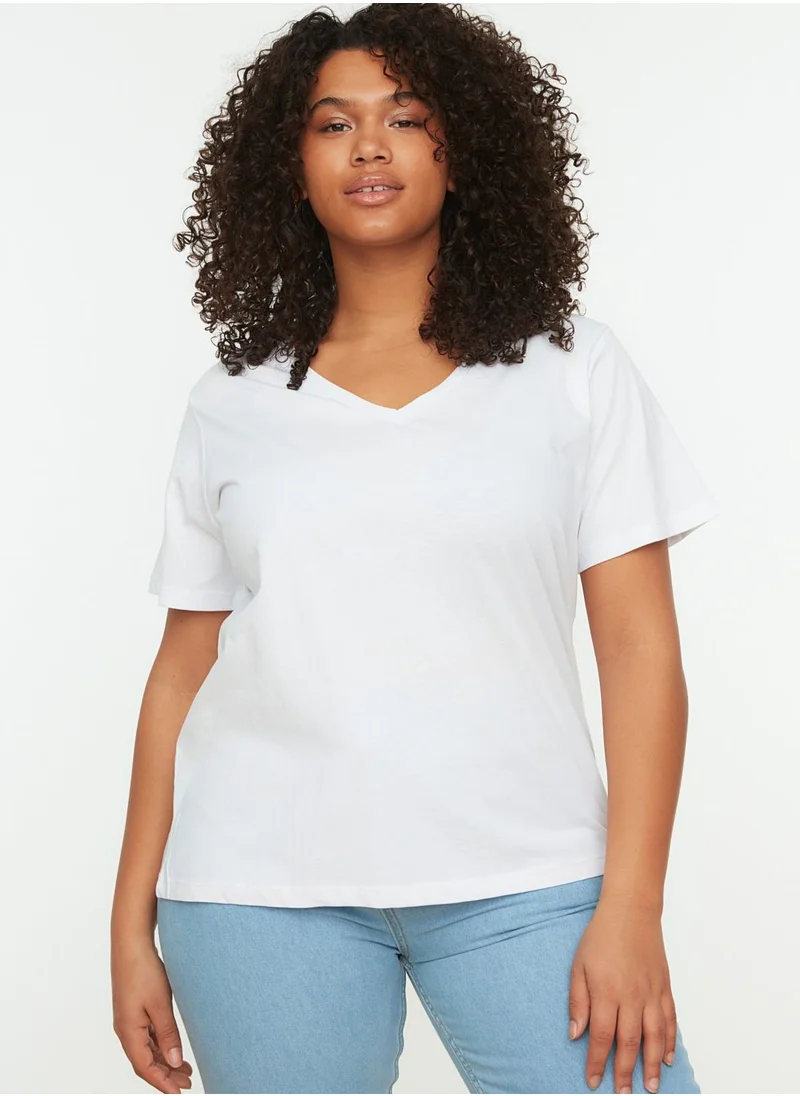 Trendyol Curve 2 Pack V-Neck T-Shirt
