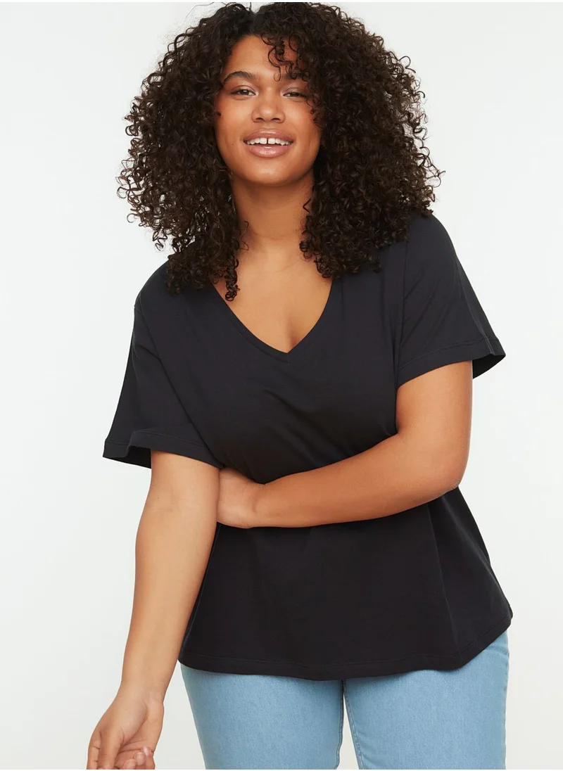 Trendyol Curve 2 Pack V-Neck T-Shirt