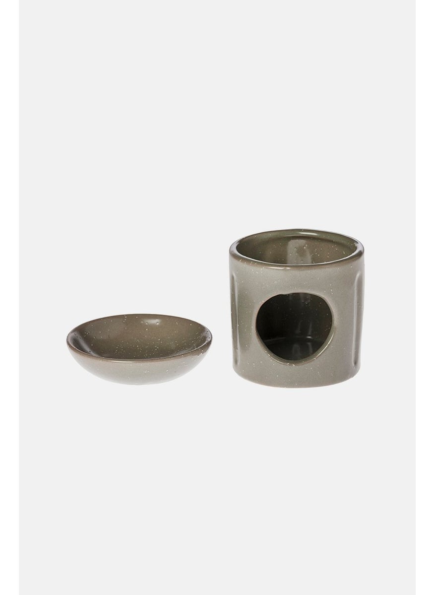 Muy Mucho Essential Oil Burner Wax Melt 10 H x 9 D cm, Olive  - Image 2