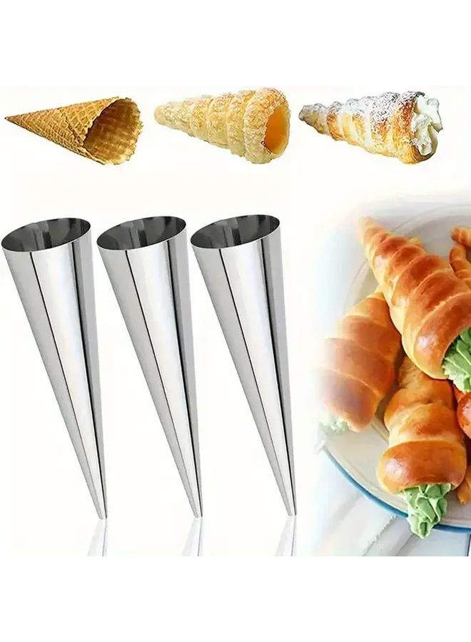 12 Pcs Stainless Steel Cream Horn Molds Spiral Croissant Tubes Ice Cream Cone Molds For Baking Pastries Cookies Bread Croissants And Cream Cones Durable Pastry Tools - Image 5