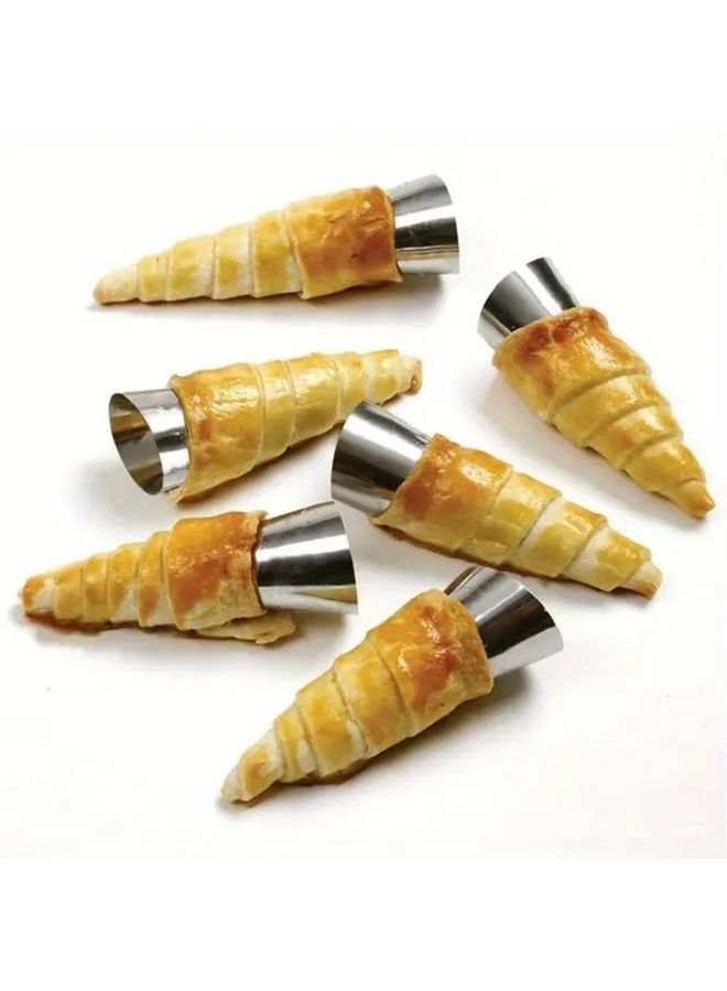 12 Pcs Stainless Steel Cream Horn Molds Spiral Croissant Tubes Ice Cream Cone Molds For Baking Pastries Cookies Bread Croissants And Cream Cones Durable Pastry Tools - Image 4