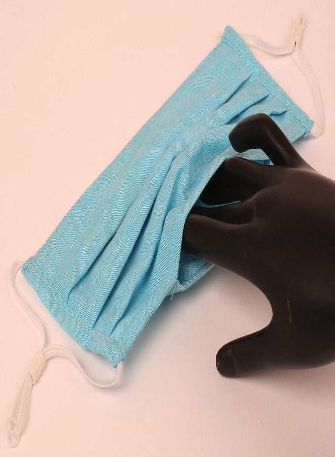 Touchstone Denim look Adjustable filter pocket nose bridge 2 layer anti-pollution smog smoke cold & cough protective cotton face mask reusable washable for men, women (Pack of 3). Yellow Purple Blue - Image 3