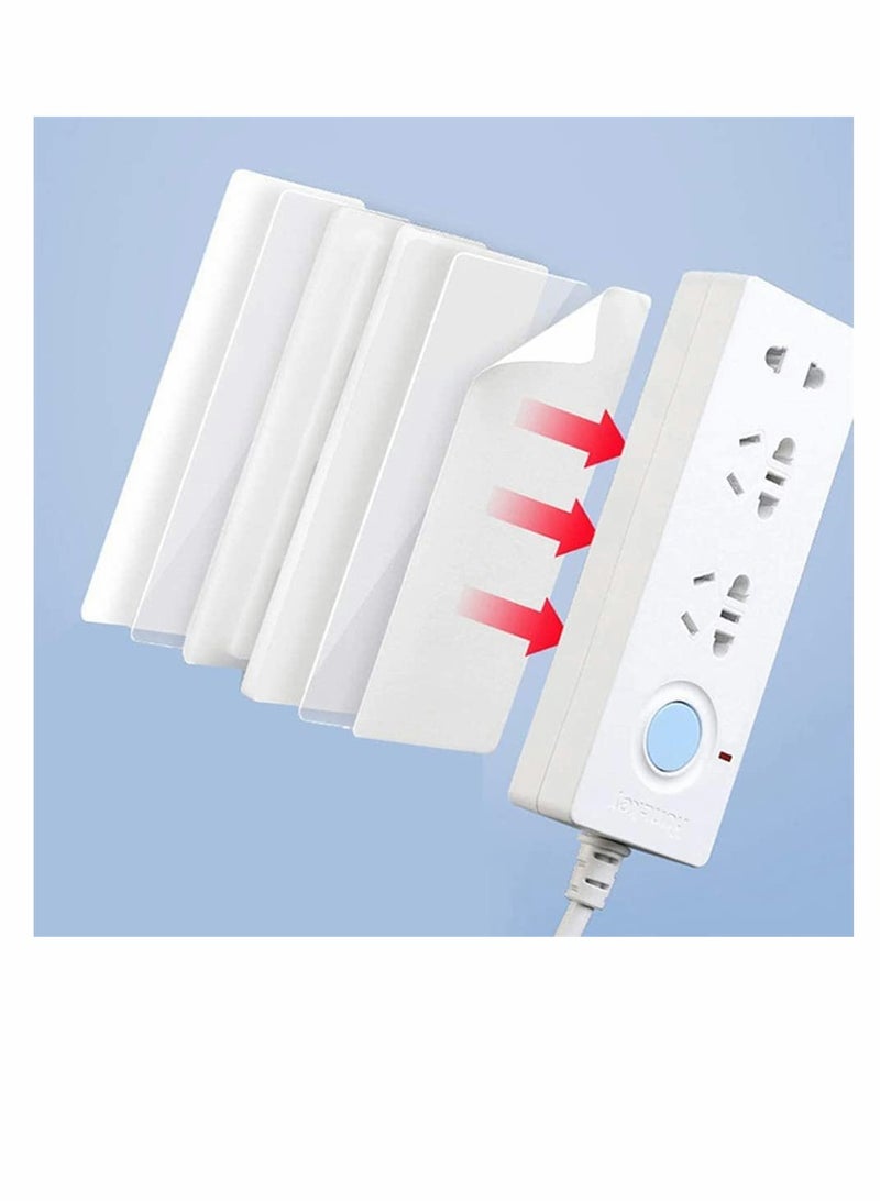 KASTWAVE مثبت شريط الطاقة، 4 قطع حامل شريط الطاقة بدون ثقب تخزين مقبس تثبيت الحائط رف إدارة الكابلات تنظيم التعليق للمطبخ غرفة المعيشة - Image 2