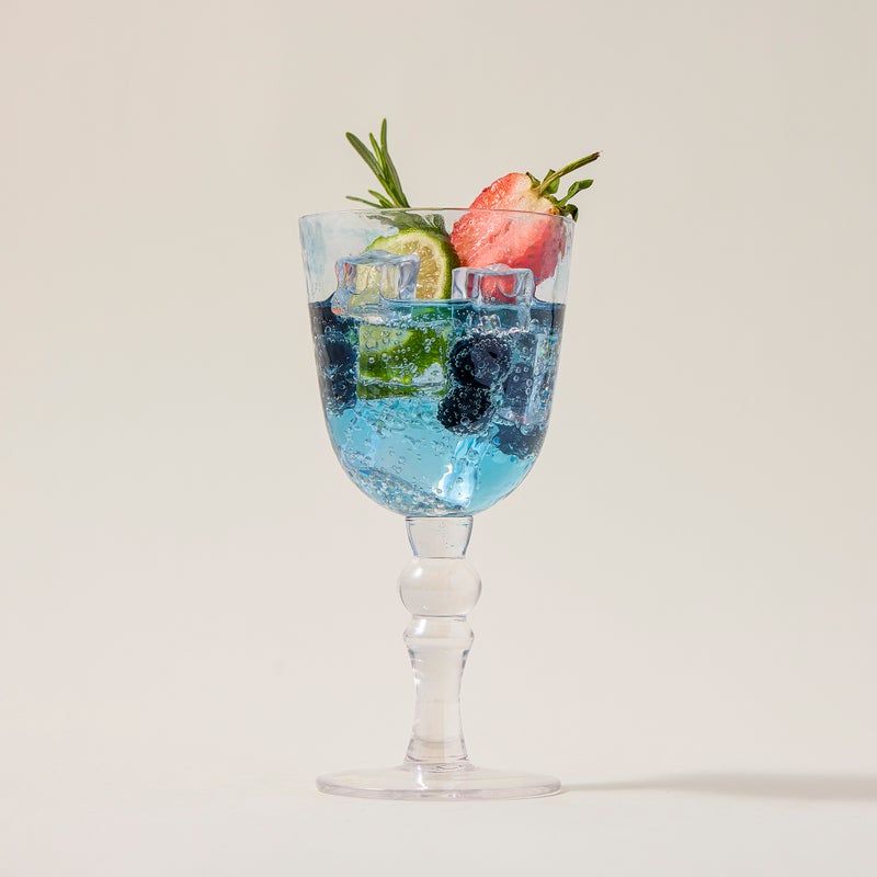 La Mesa Glass Stem Goblets Cold Spot And Blue Luster - Image 2