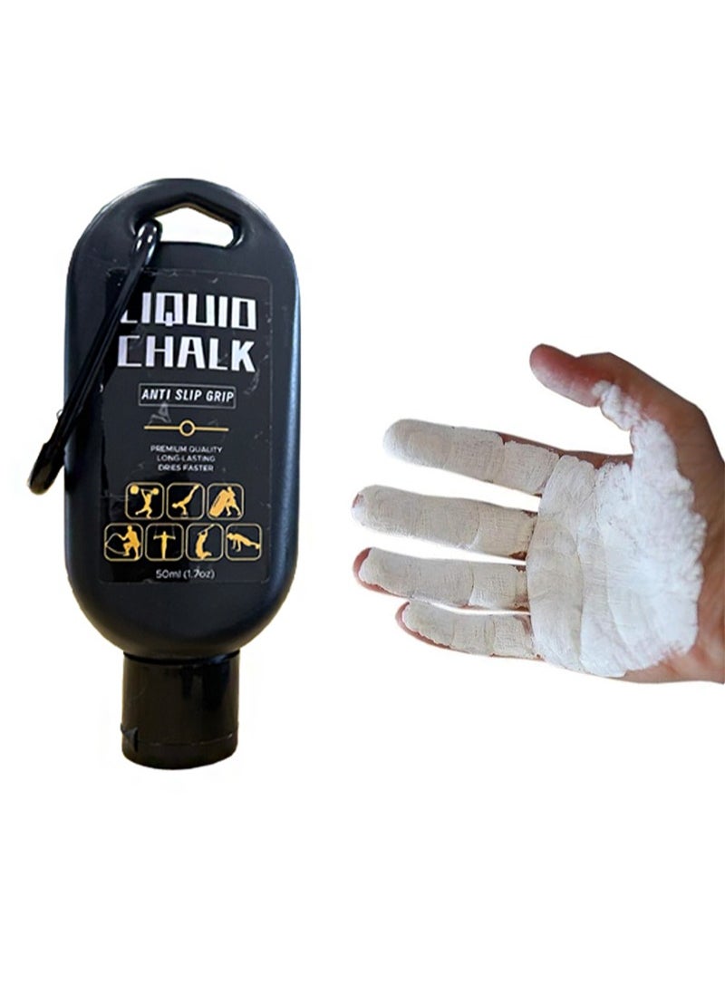 Aikanbo - Liquid Chalk，Gym Chalk， Lifting Chalk，Rock Climbing Chalk，Pole Grip，Chalk for Weightlifting Chalk，Workout Chalk，Liquid Chalk Weightlifting，Dry Hands Pole Grip（Black Bottle，50ml） - Image 1